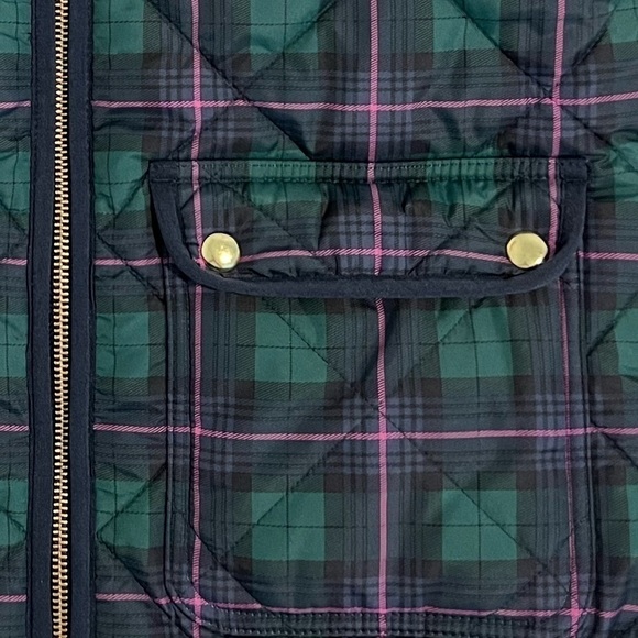 J.Crew Tartan Plaid Quilted Puffer Vest Size XS - Picture 12 of 15